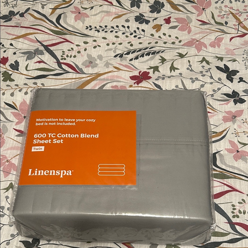 600 TC Cotton Blend Sheet Set - Twin Gray